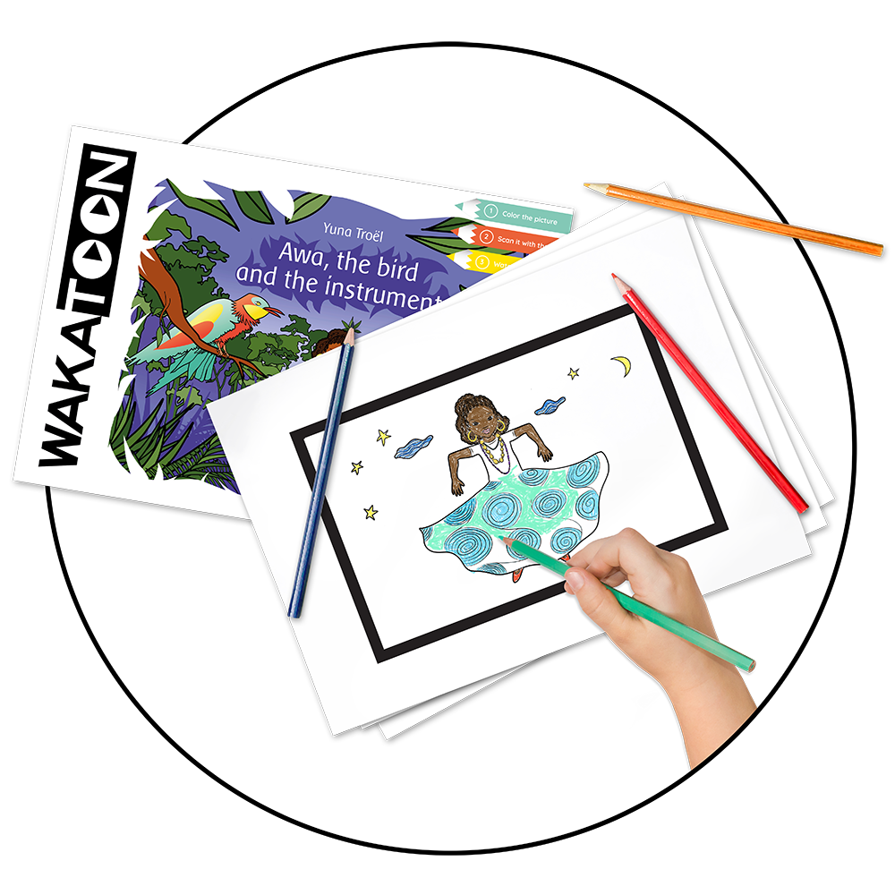 Pick a story from Wakatoon's collection and start coloring