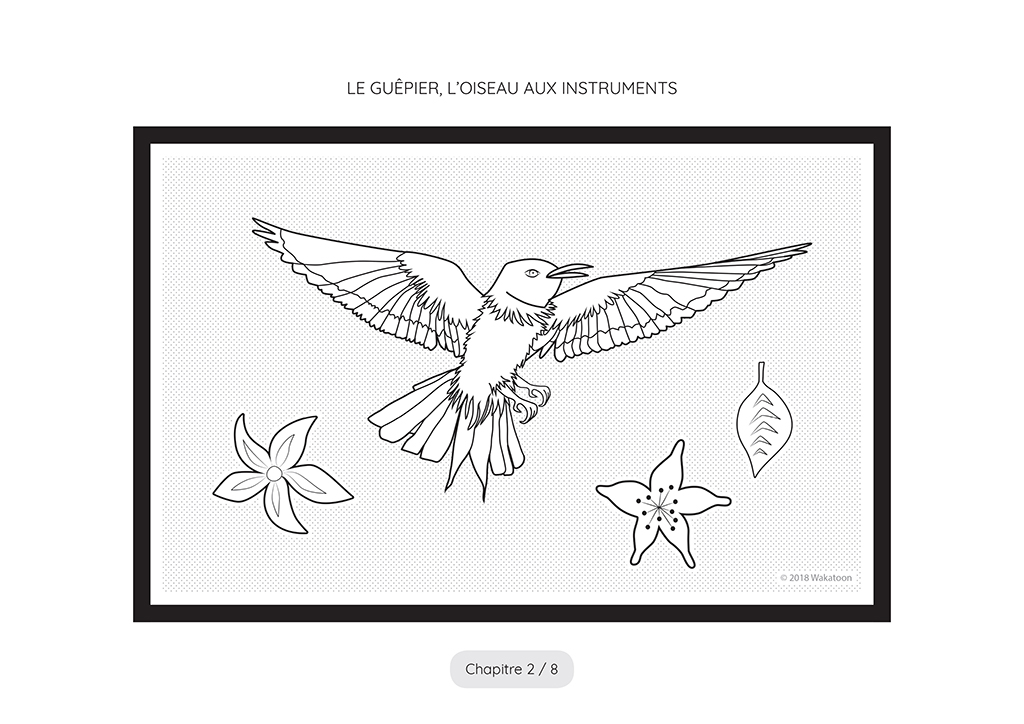 Coloriage animé - chapitre 2 - Awa et l'oiseau aux instruments