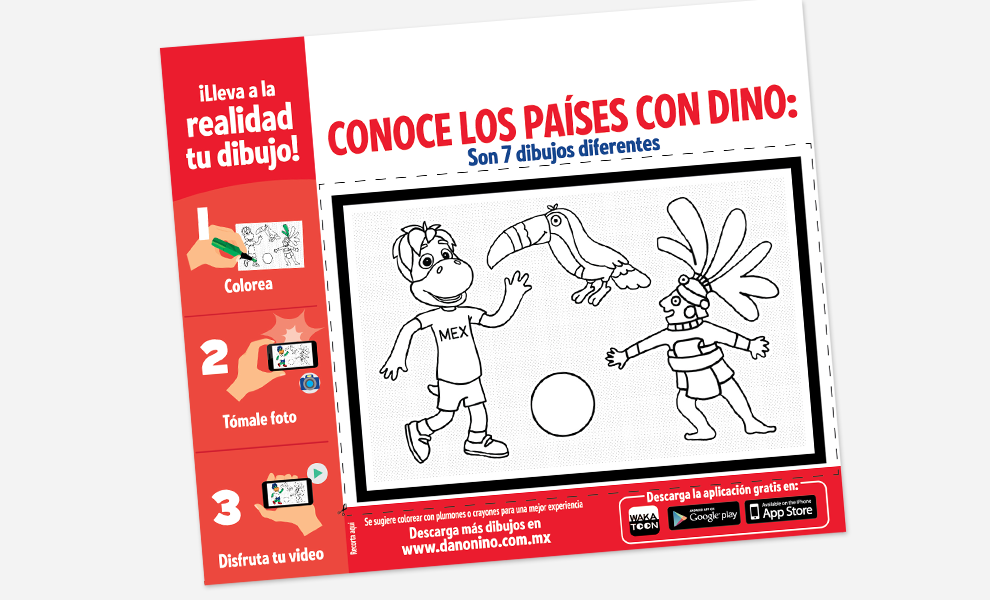 Exemple de coloriage animé Wakatoon pour Danonino