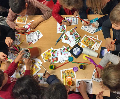 Animated coloring workshop during Nuit de la Lecture at Cité des Sciences et de l'Industrie