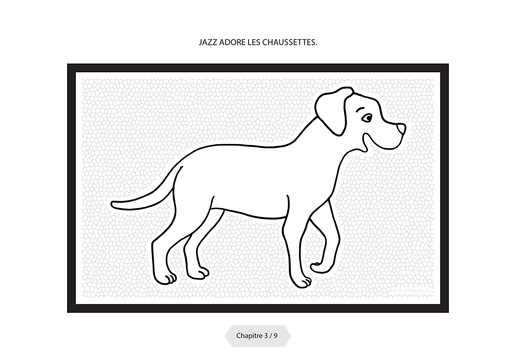 Livre de coloriage animé Pink Rose - the British Puppet - Chapitre 3 - Jazz le chien