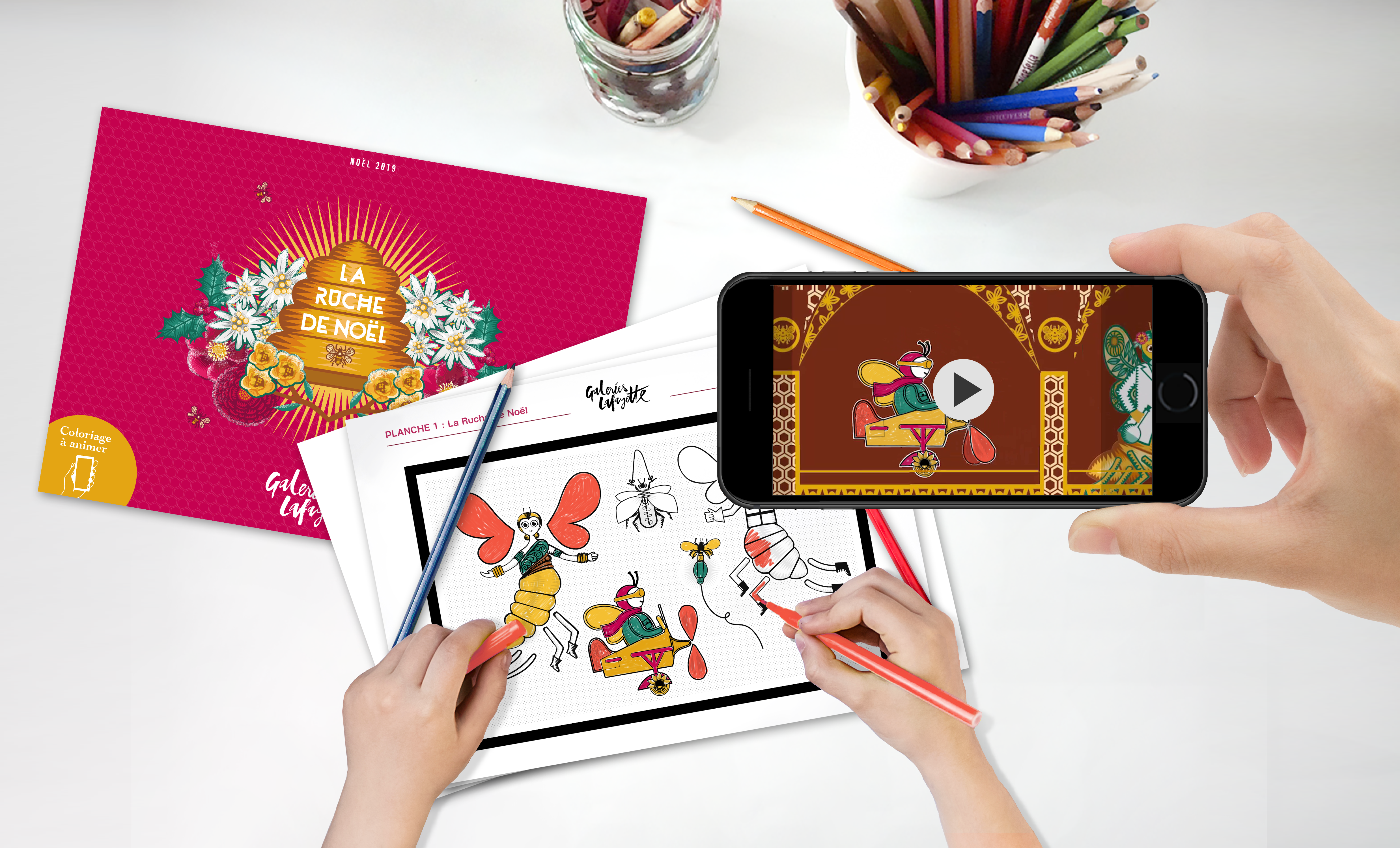 Atelier de coloriage animé au sein des magasins Galeries Lafayette